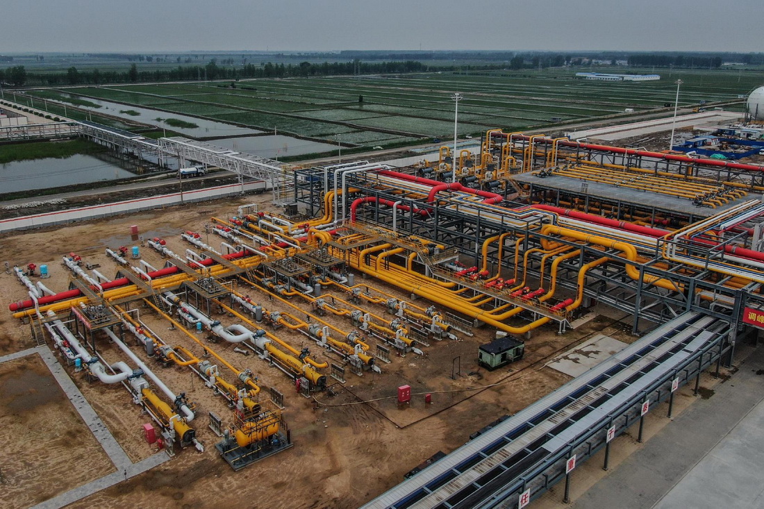 6月15日拍摄的中国石油辽河油田储气库群作业区（无人机照片）。