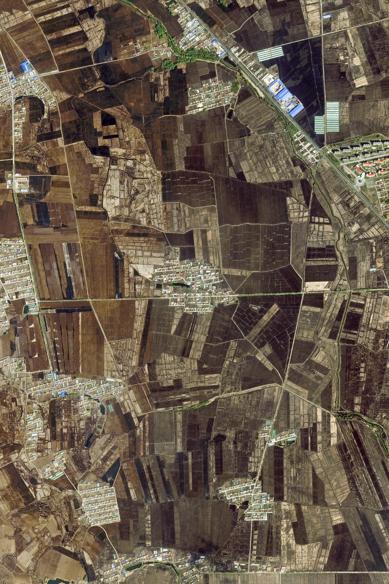 這是“吉林一號”衛星5月2日拍攝的吉林省吉林市永吉縣萬昌鎮農田景色。