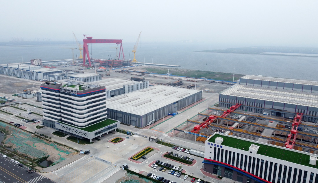 這是6月26日拍攝的海油工程天津智能化制造基地（無人機照片）。