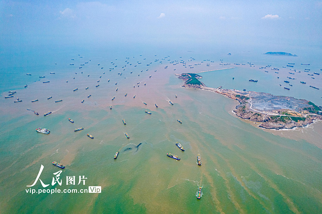 2022年8月1日，浙江省温岭市石塘镇千帆竞发，渔民喜迎开渔。