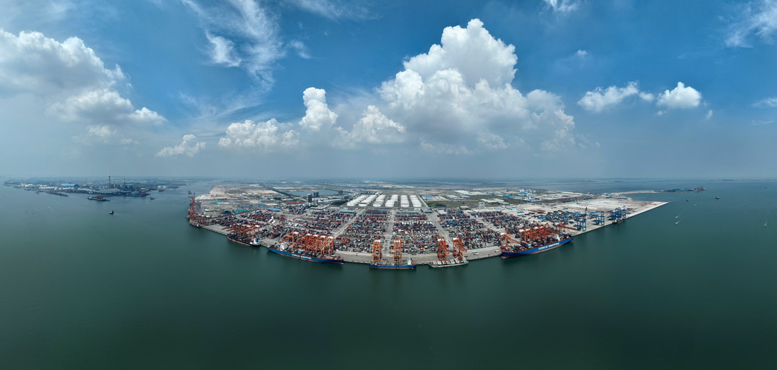 欽州港全貌（2022年9月13日攝，無人機照片）。新華社記者 張愛林 攝