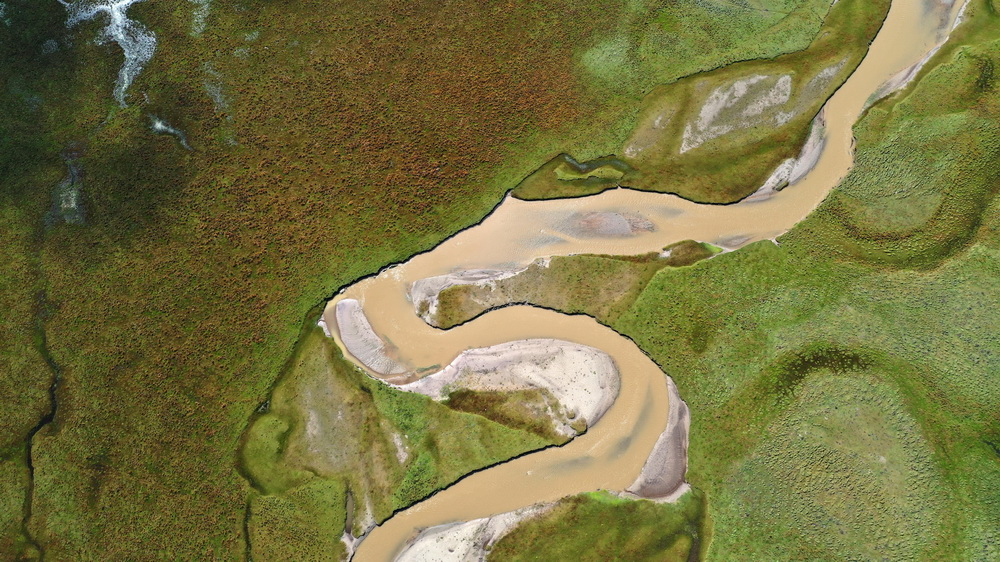 这是2022年9月21日拍摄的玛曲县阿万仓湿地（无人机照片）。