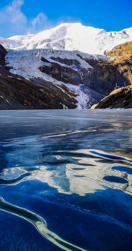 这是岗布错结冰的湖面（1月1日摄，手机照片）。