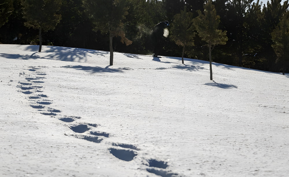 1月15日，布赫·巴雅爾准備在天然雪場滑雪。新華社記者 費茂華 攝
