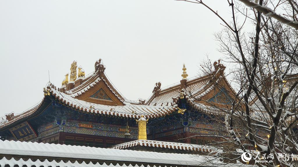 2月9日，受冷空氣影響，內蒙古呼和浩特市迎來立春后首場降雪。人民網 張雪冬攝