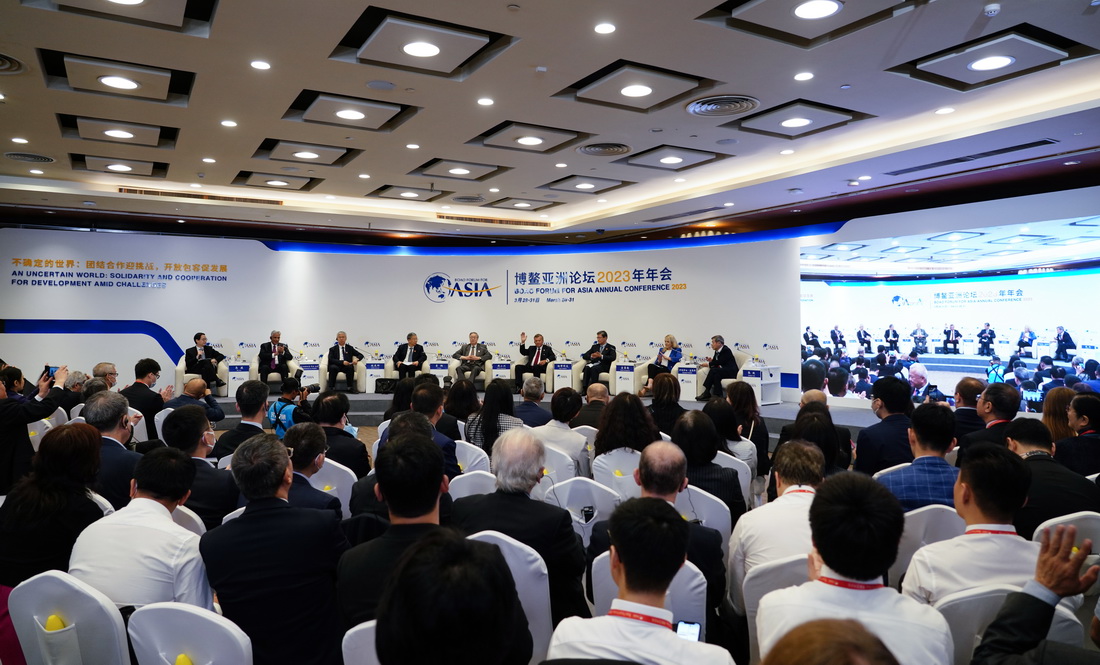 3月29日，博鰲亞洲論壇2023年年會舉行“碳中和：困局與破局”分論壇。新華社記者 樊雨晴 攝