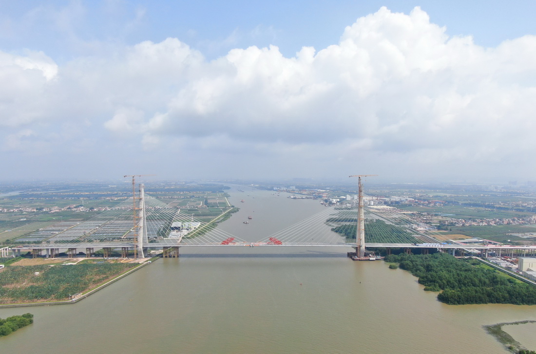 这是5月21日拍摄的南中高速洪奇门特大桥（无人机照片）。