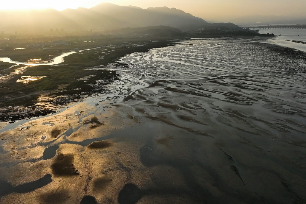 这是闽江河口湿地国家级自然保护区核心区鳝鱼滩一角（2022年11月12日摄，无人机照片）。新华社记者 魏培全 摄