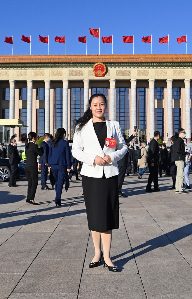 2022年10月，丁海燕在北京參加中國共產黨第二十次全國代表大會。(圖片由丁海燕提供)