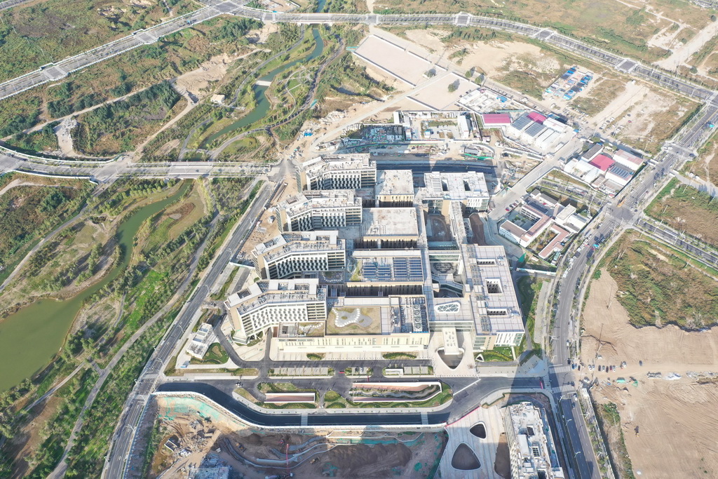 這是雄安宣武醫院鳥瞰圖（9月30日攝，無人機照片）。