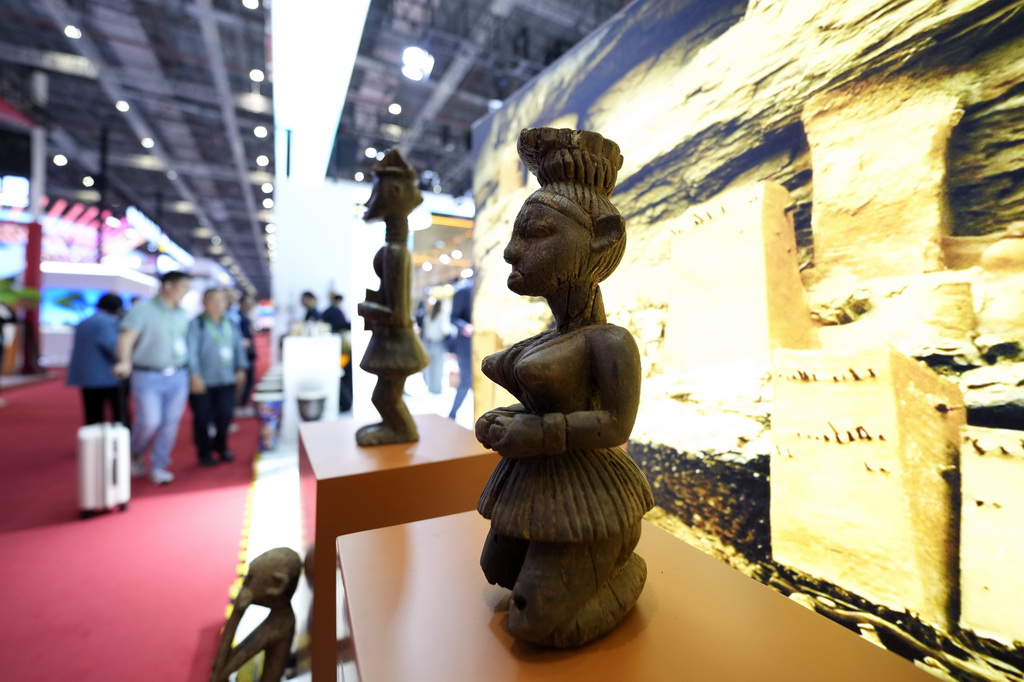 11月8日，在第六屆進博會國家展區拍攝的馬裡共和國展台展品。新華社記者 張建鬆 攝
