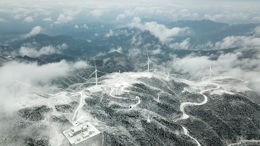 這是12月19日拍攝的110千伏西公線（無人機照片）。新華社記者 陳振海 攝