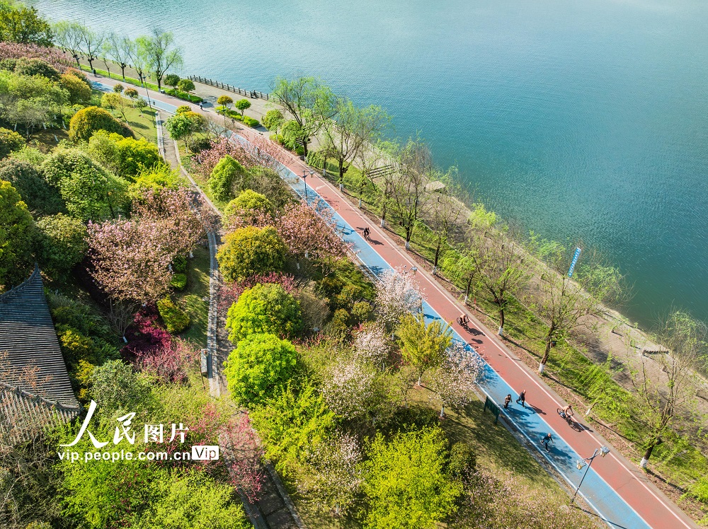 2024年3月27日，重慶市開州區濱湖公園春意盎然、景色宜人，不少市民趁著晴好天氣前來休閑游玩，樂享美好春光。