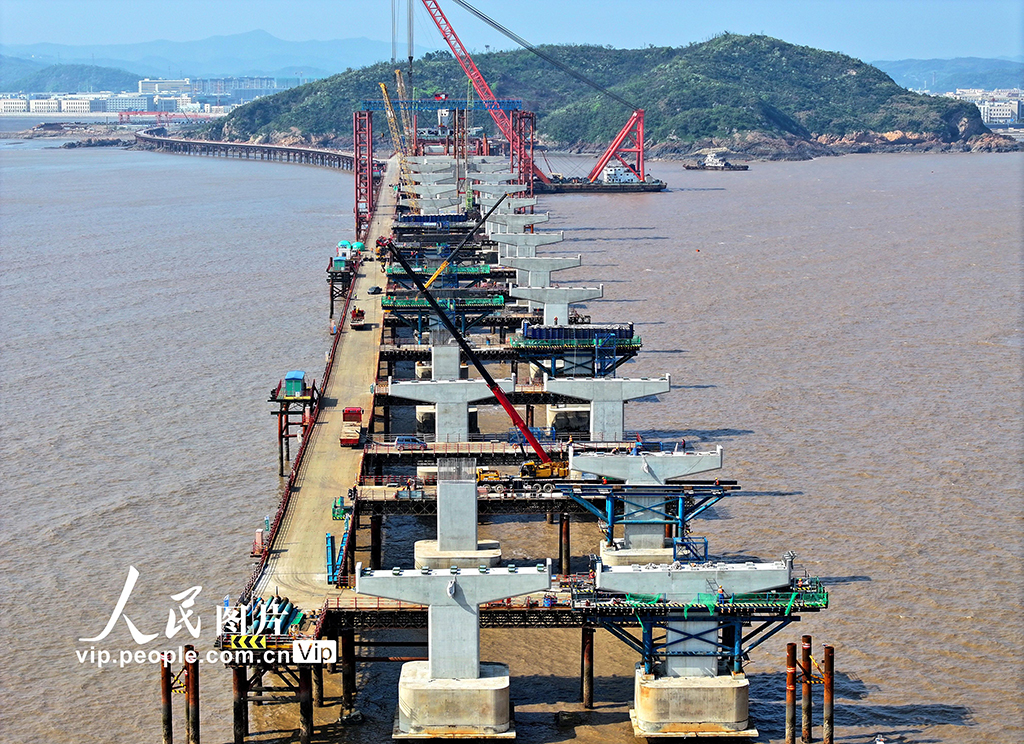 浙江玉環：台州1號公路西沙門大橋建設有序推進
