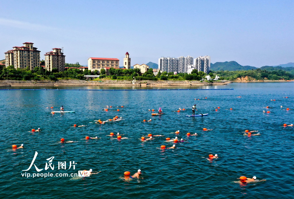 安徽黃山：競渡太平湖 健身“泳”向前【4】