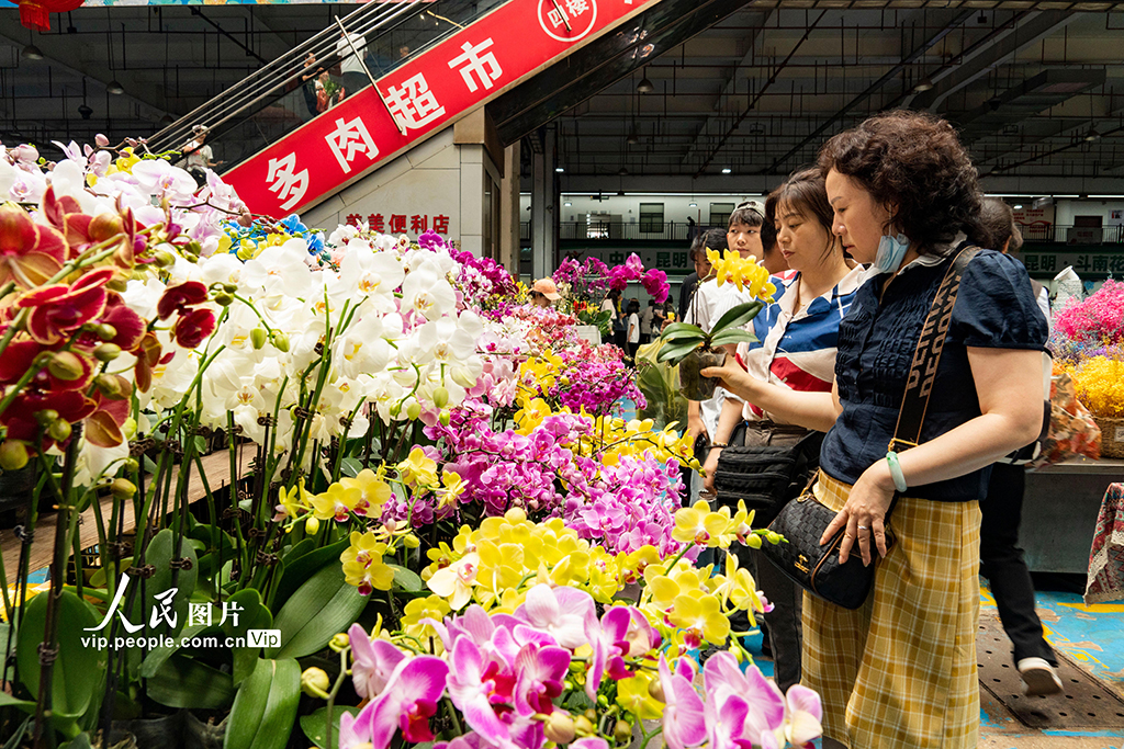 雲南昆明：斗南花卉市場人頭攢動