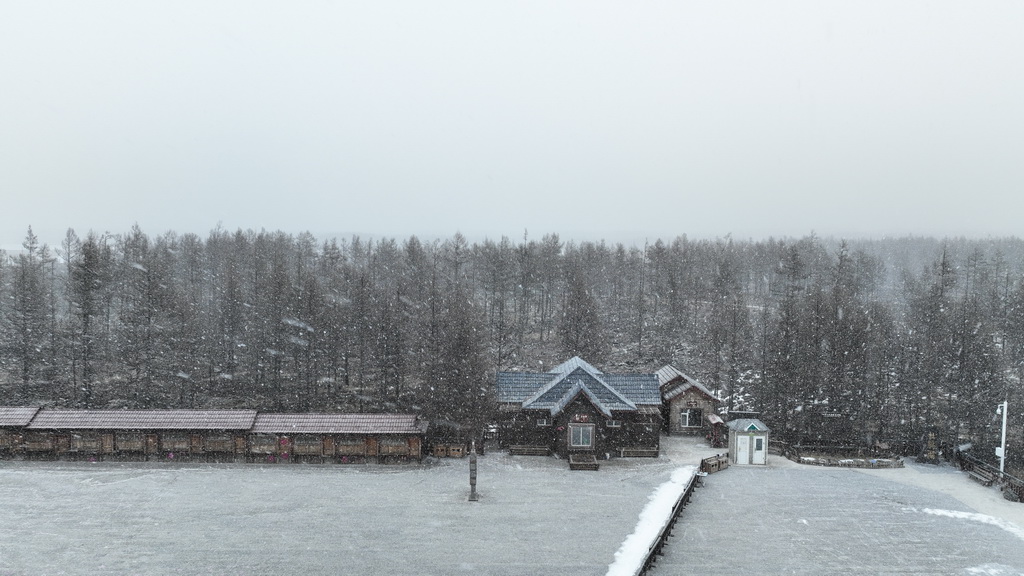 11月11日拍攝的內蒙古興安盟阿爾山市阿爾山國家森林公園雪景（無人機照片）。