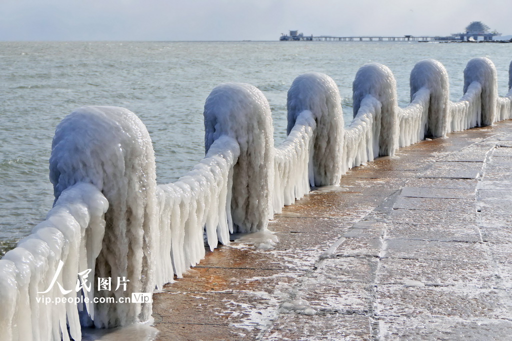 山東煙台：寒潮過境 海濱現冰凌【6】