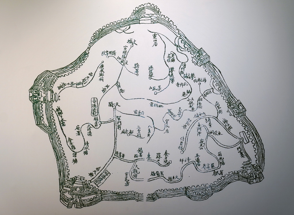 这是清代绘制的福寿沟竣工图（6月18日摄）。