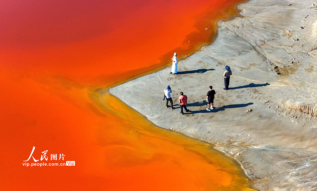内蒙古鄂尔多斯：芒乃淖尔盐湖景色迷人引客来【2】