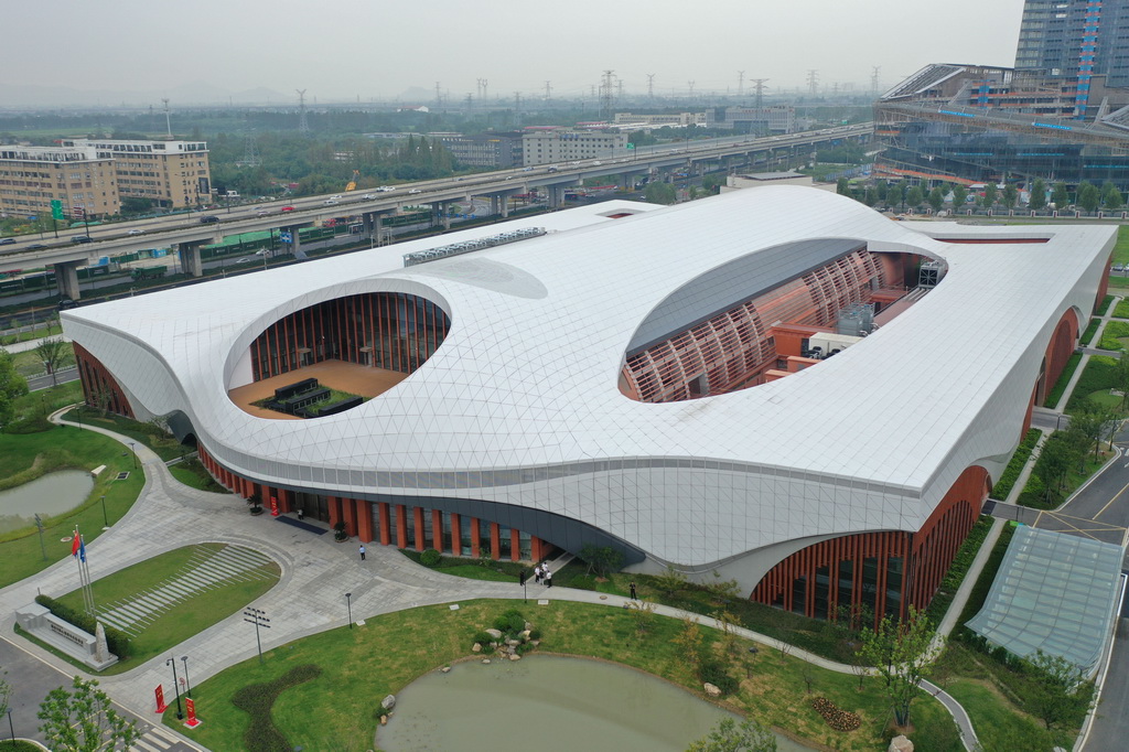 9月29日拍摄的国家重大科技基础设施——超重力离心模拟与实验装置外景(无人机照片)。