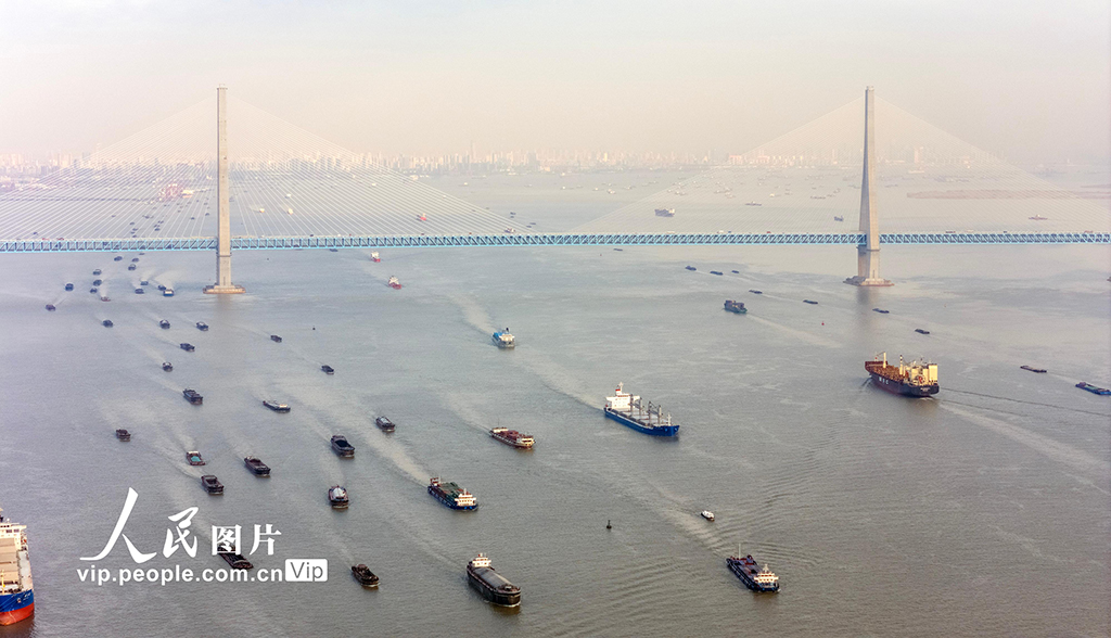 江苏南通：长江运输忙