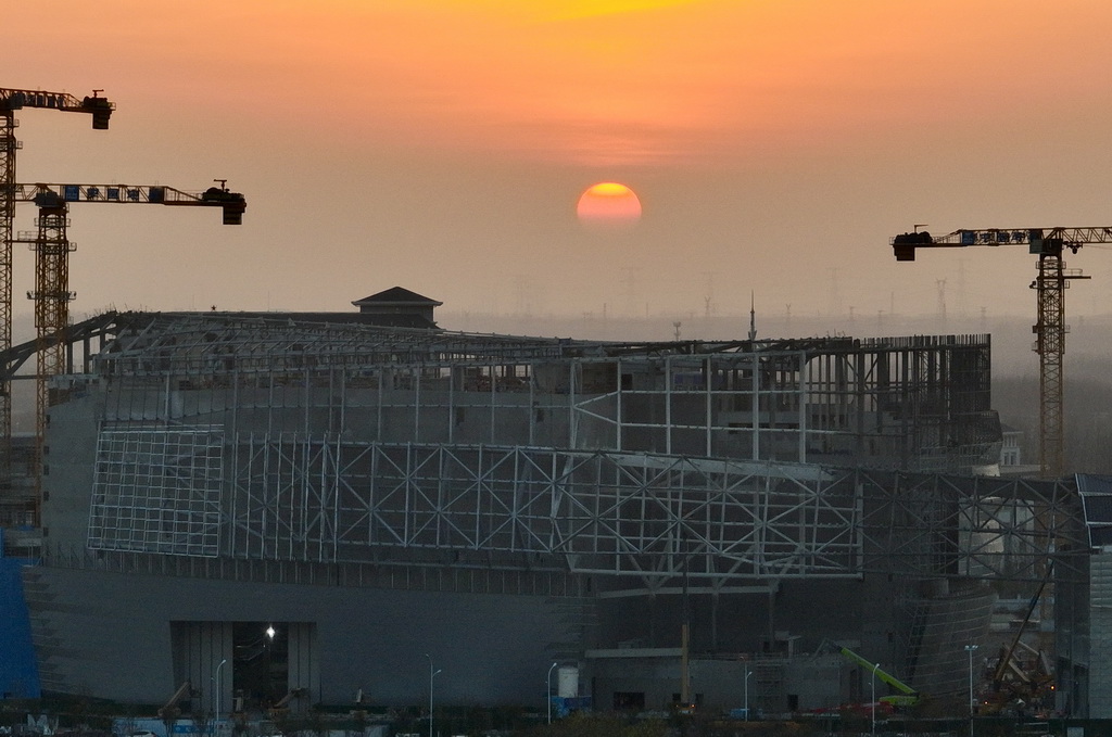 12月9日拍摄的紧凑型聚变能实验装置(BEST)建设现场(无人机照片)。