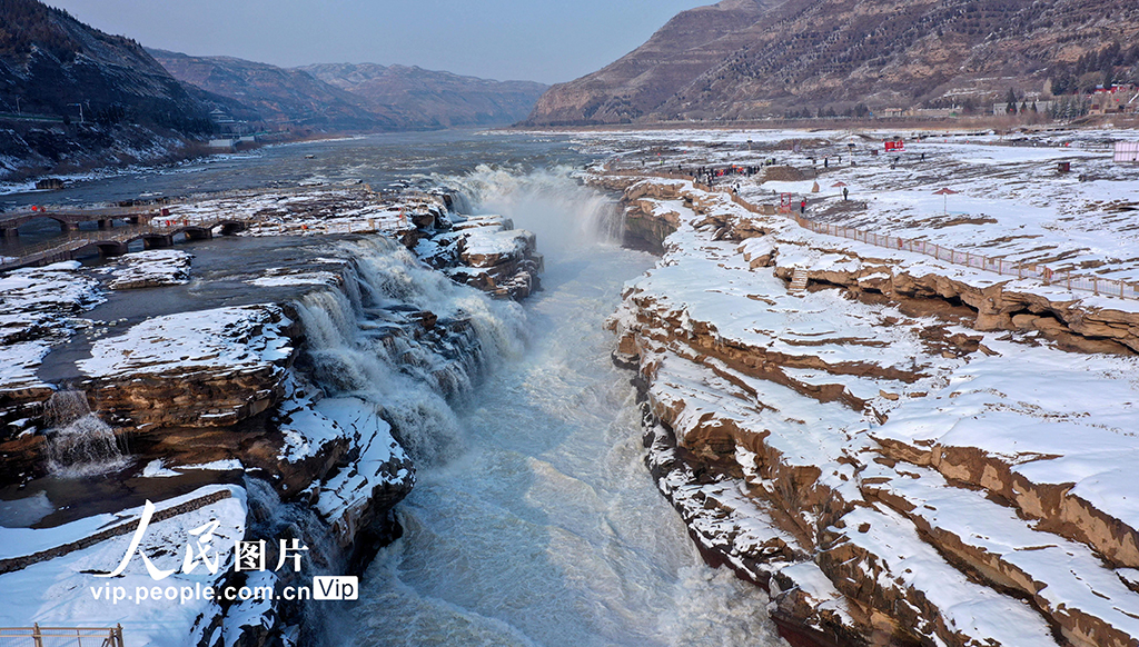 山西吉縣:黃河壺口瀑布壯美雪景【4】