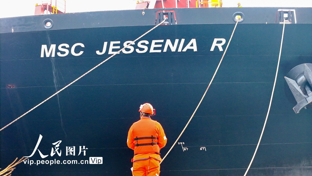 1月4日，澳洲直航新航線首班船舶——“地中海杰西尼亞”輪靠泊山東港口青島港。