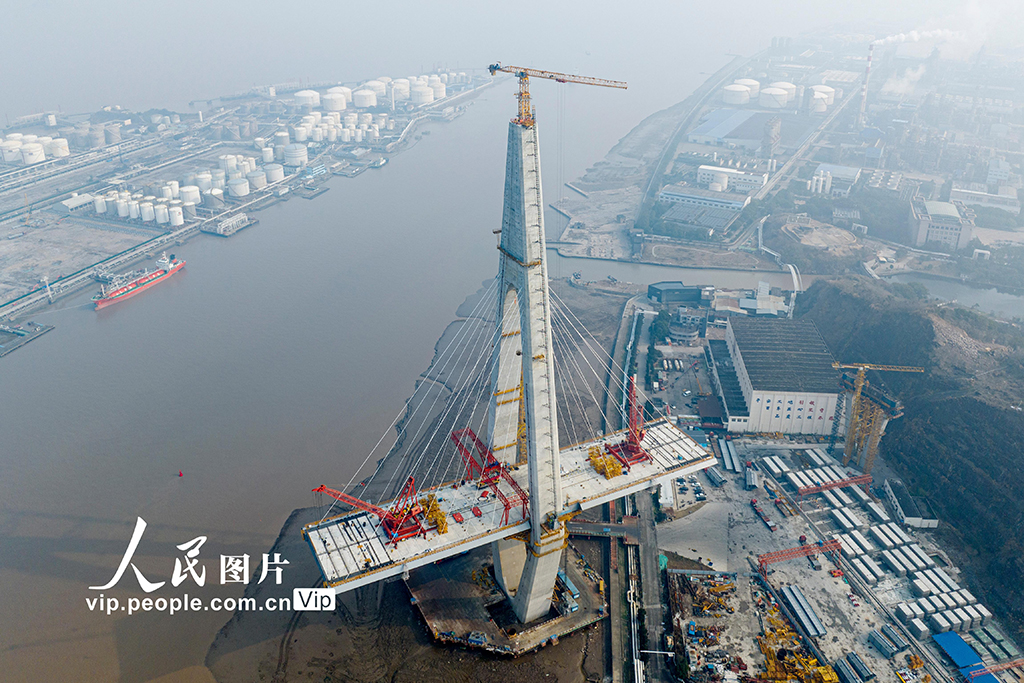 浙江寧波：甬江特大橋建設有序推進【4】