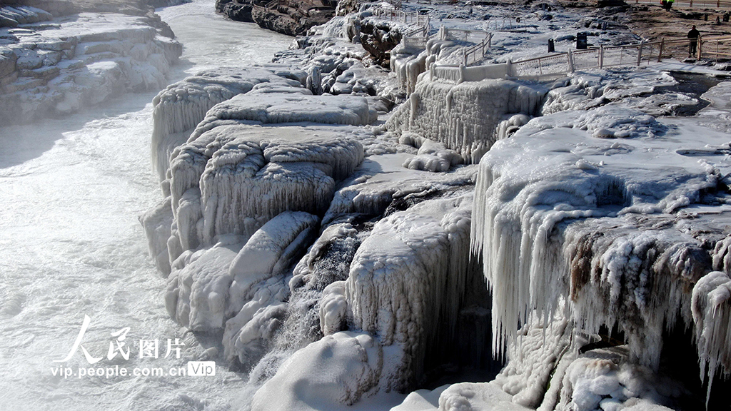山西吉县：壶口瀑布现流凌封河景观【6】