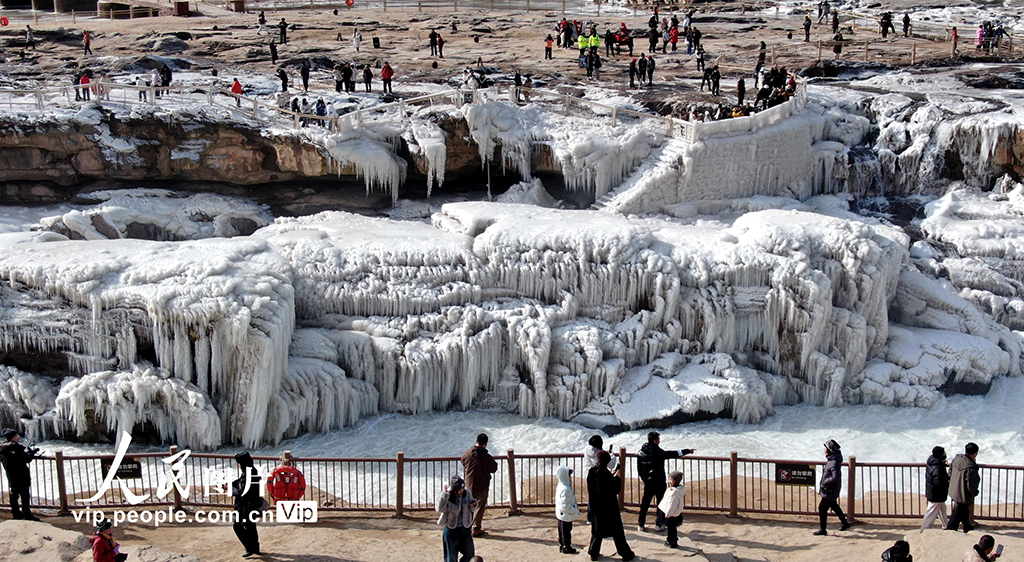 山西吉縣:壺口瀑布現流凌封河景觀【7】
