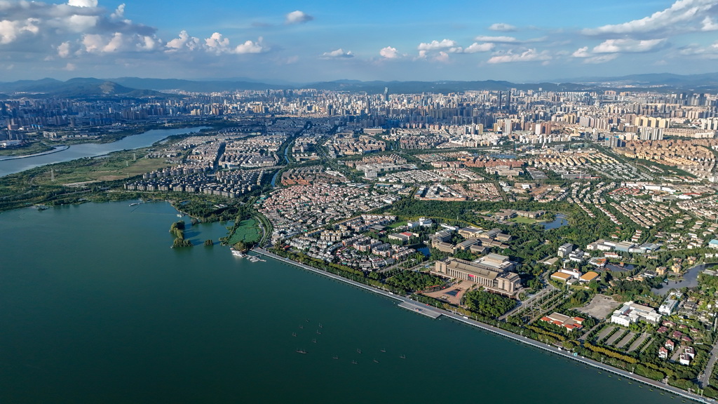 2025年9月3日拍攝的滇池風光(無人機照片)。