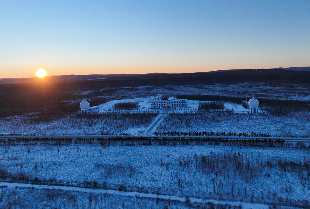 1月25日無人機拍攝的漠河站全景。