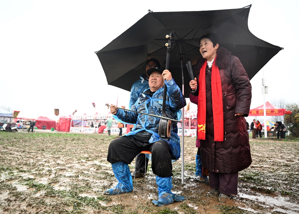 3月1日,藝人在書會上表演。新華社記者 李嘉南 攝