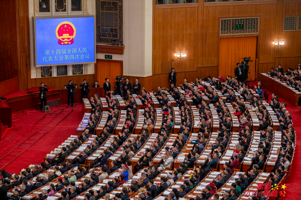 3月5日，十四届全国人大四次会议开幕会在北京人民大会堂举行。