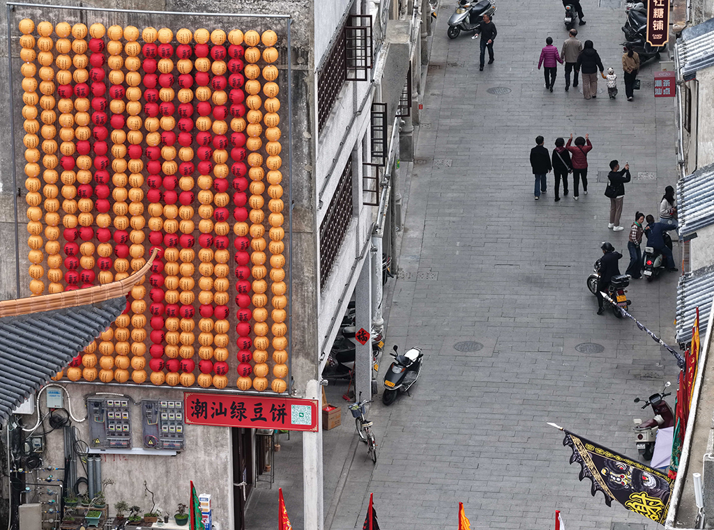這是3月10日拍攝的揭陽古城街景（無人機照片）。