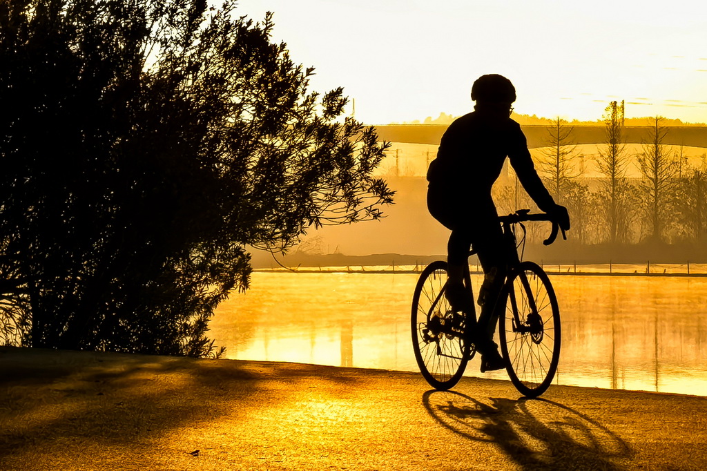 市民在武汉市东湖绿道骑行（2025年12月14日摄）。新华社记者 肖艺九 摄