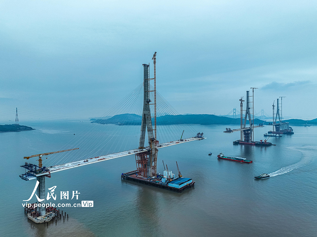 浙江舟山：青龙门特大桥建设如火如荼【2】