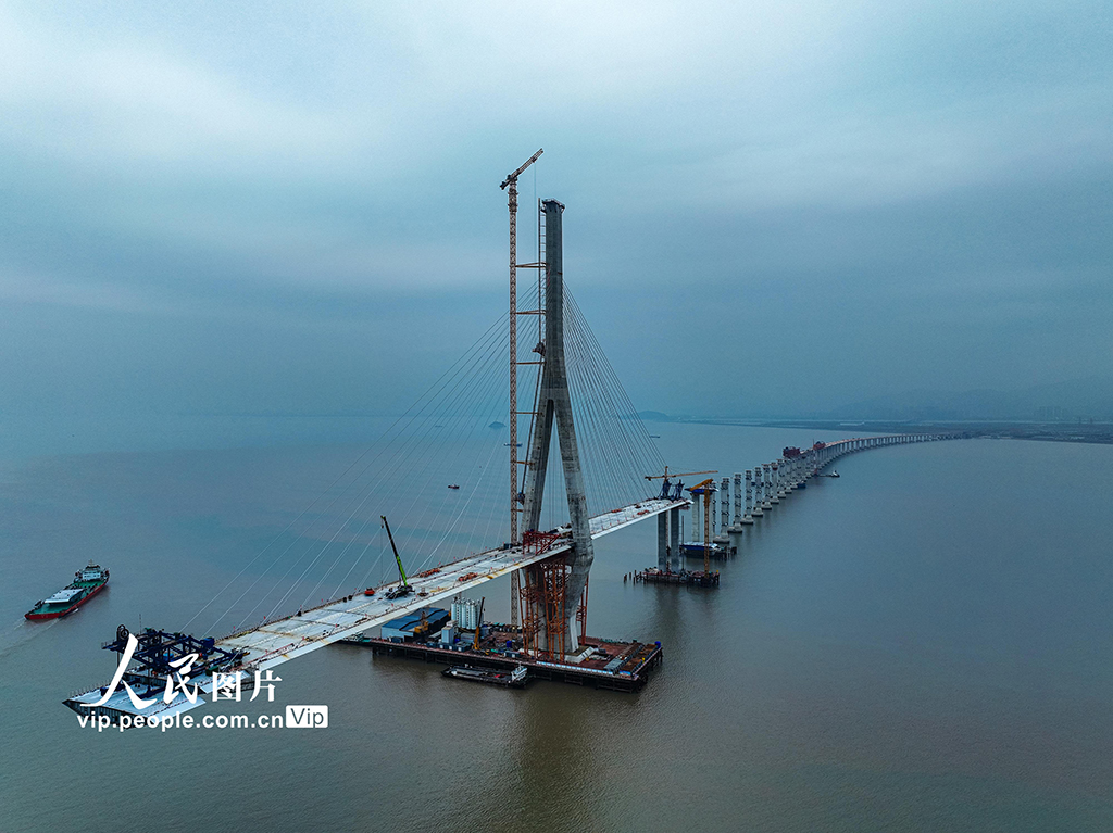 浙江舟山:青龙门特大桥建设如火如荼【7】