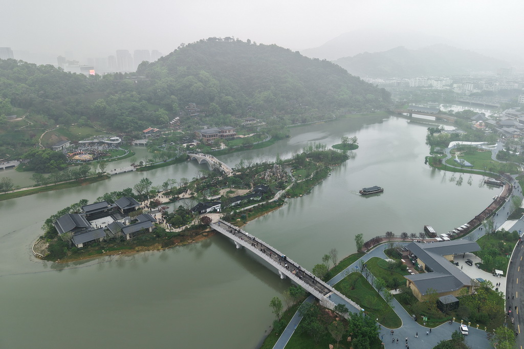 这是园博会主要承载地温州园博园（4月15日摄，无人机照片）。