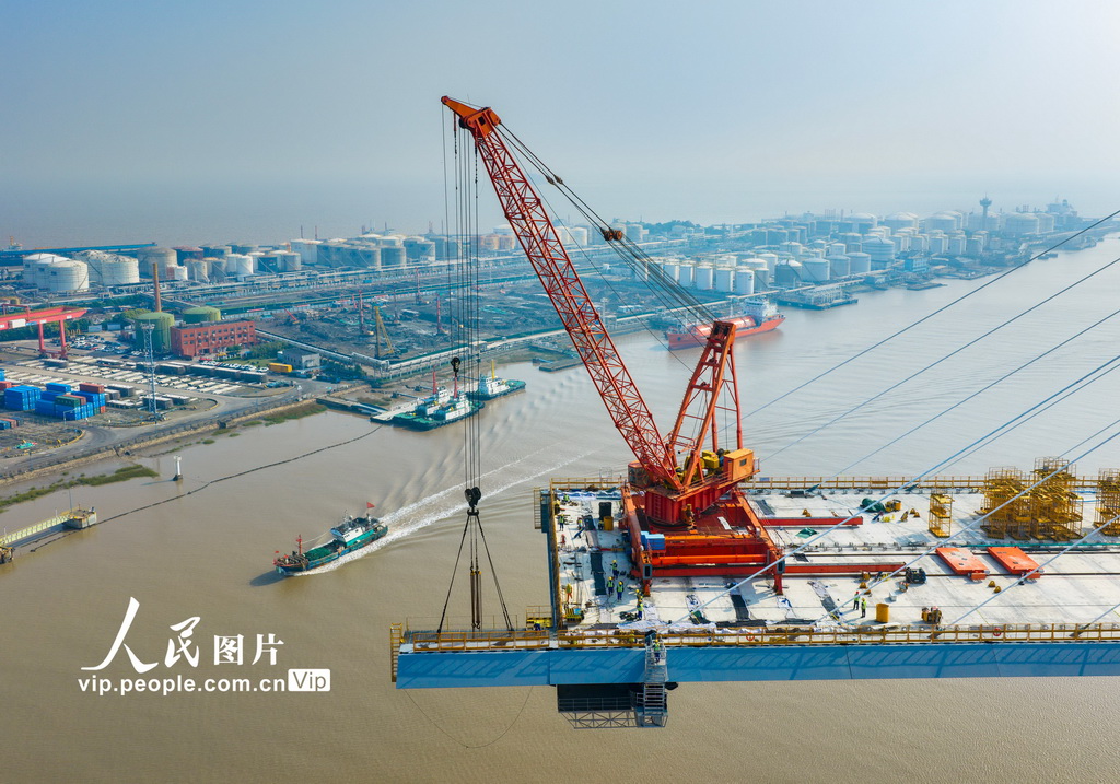 浙江寧波：甬江特大橋建設正酣【3】