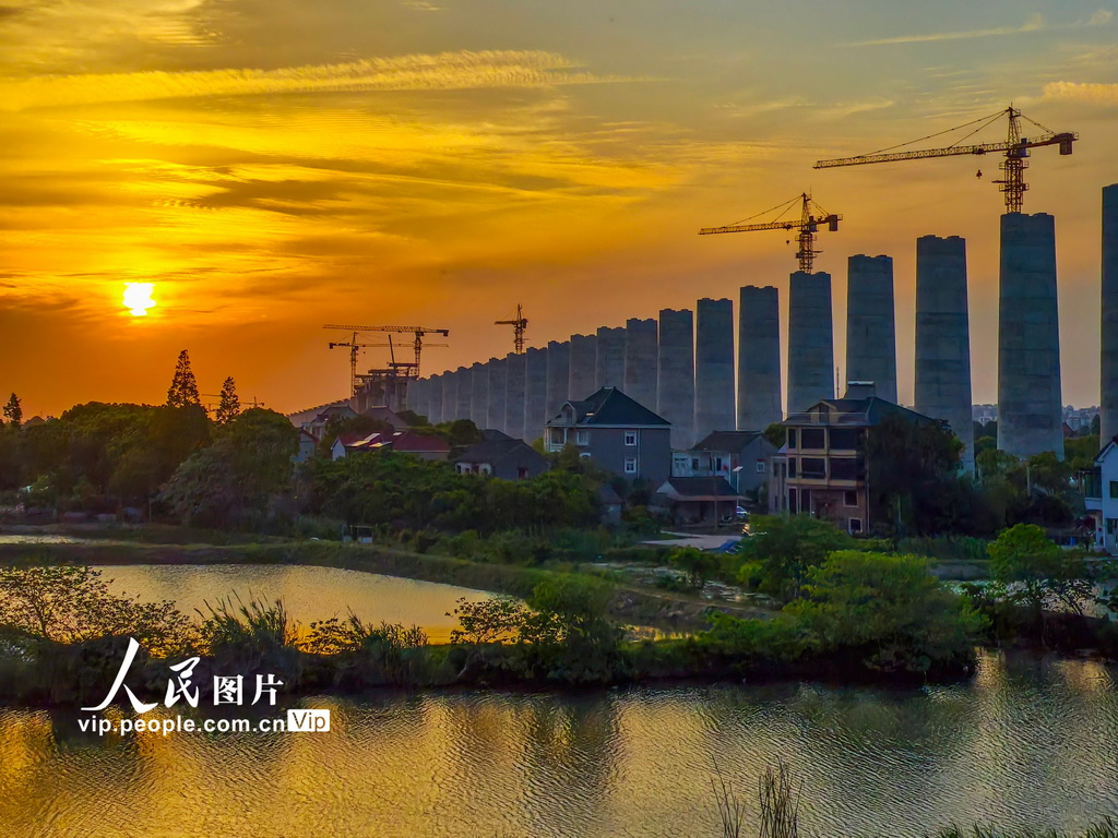浙江嘉兴：杭州湾跨海铁路大桥建设有序推进【2】