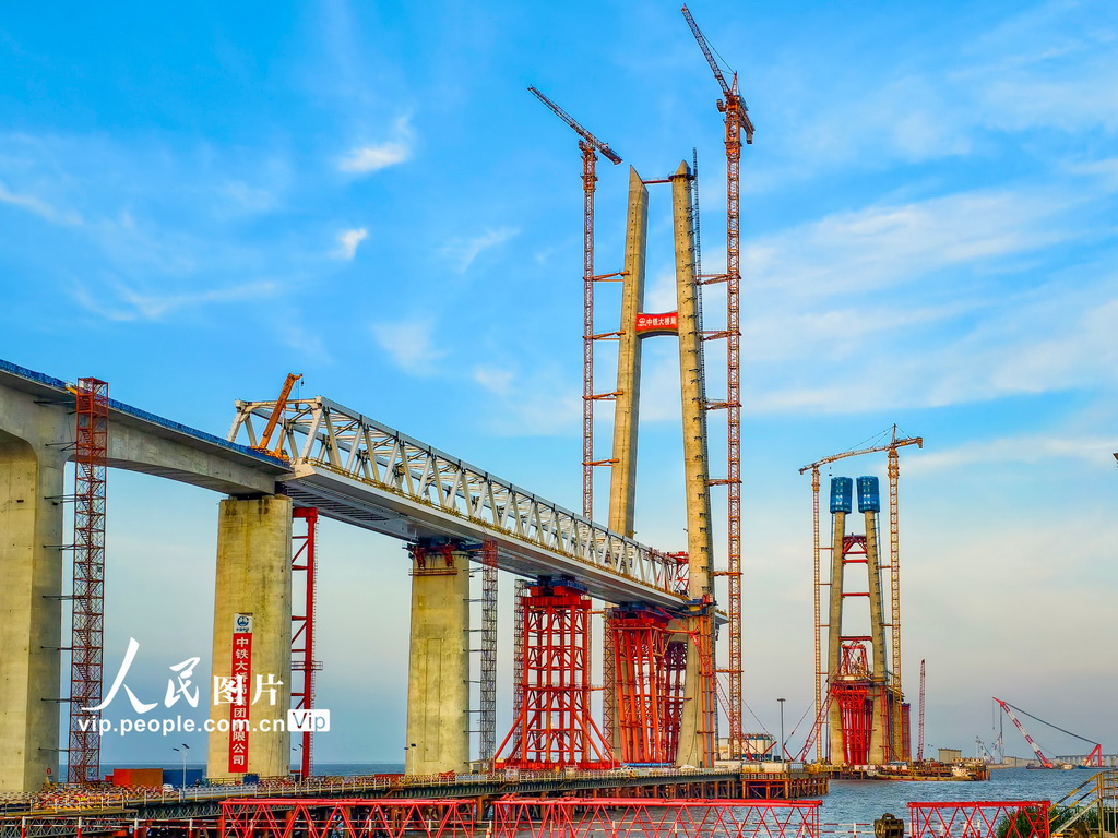 浙江嘉兴：杭州湾跨海铁路大桥建设有序推进【3】
