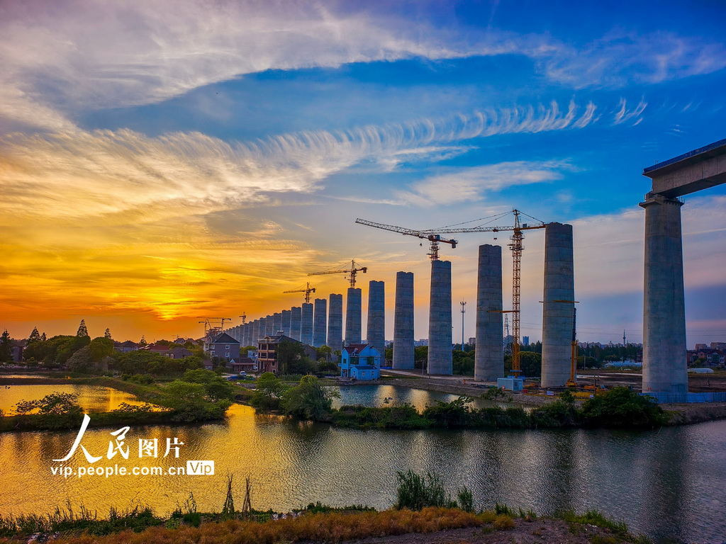 浙江嘉兴:杭州湾跨海铁路大桥建设有序推进【4】
