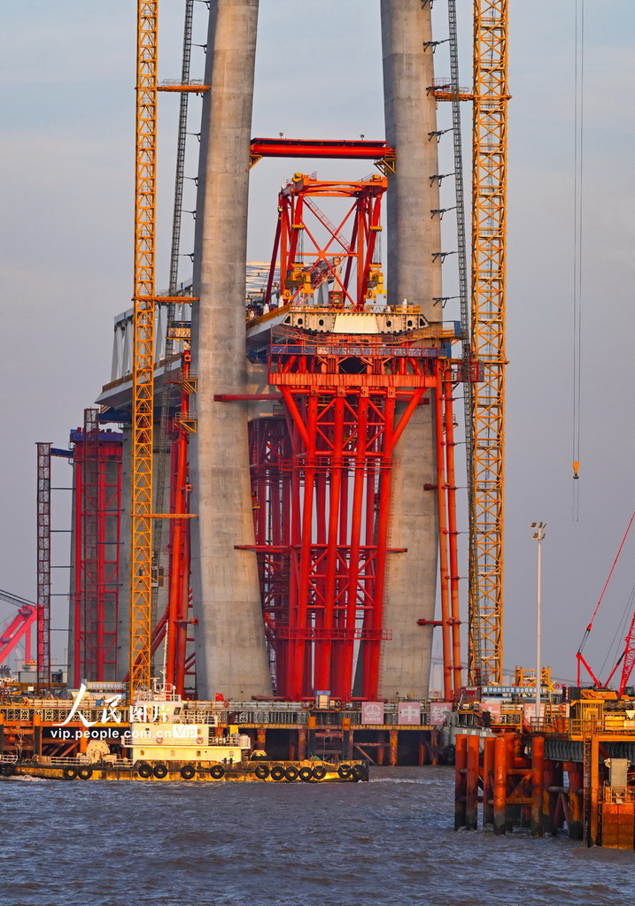 浙江嘉兴：杭州湾跨海铁路大桥建设有序推进【5】