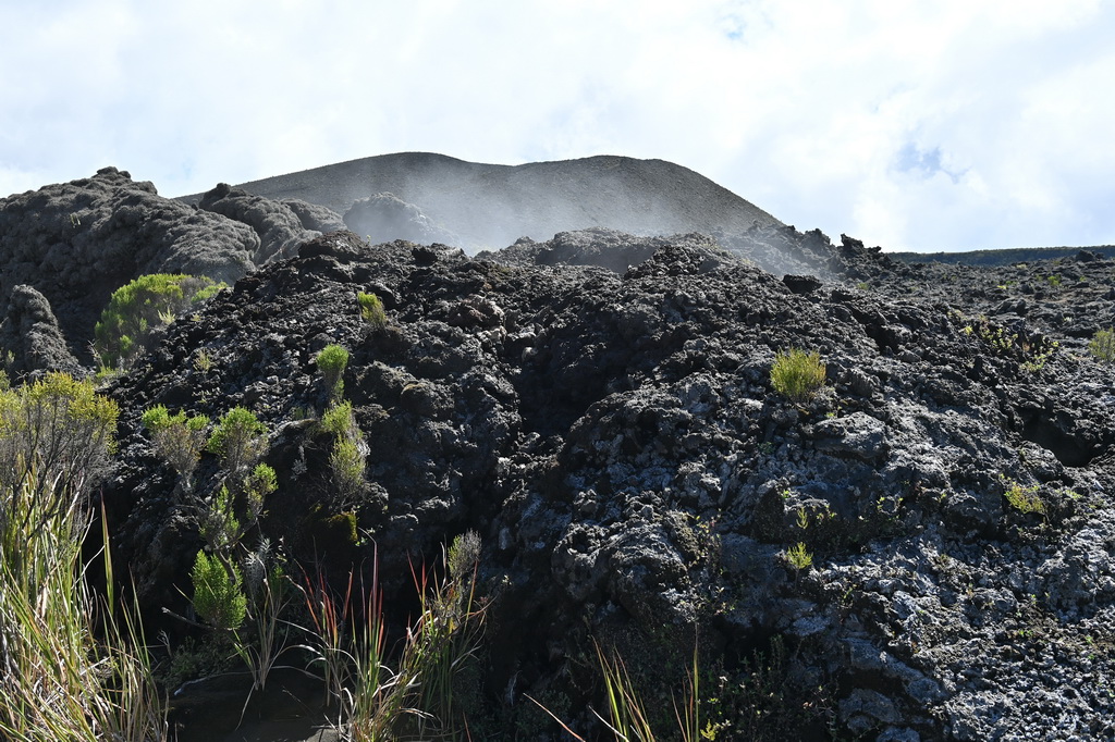 这是5月17日拍摄的科摩罗卡尔塔拉火山一景。