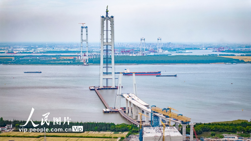 江苏张家港:张靖皋长江大桥雄姿初显【3】