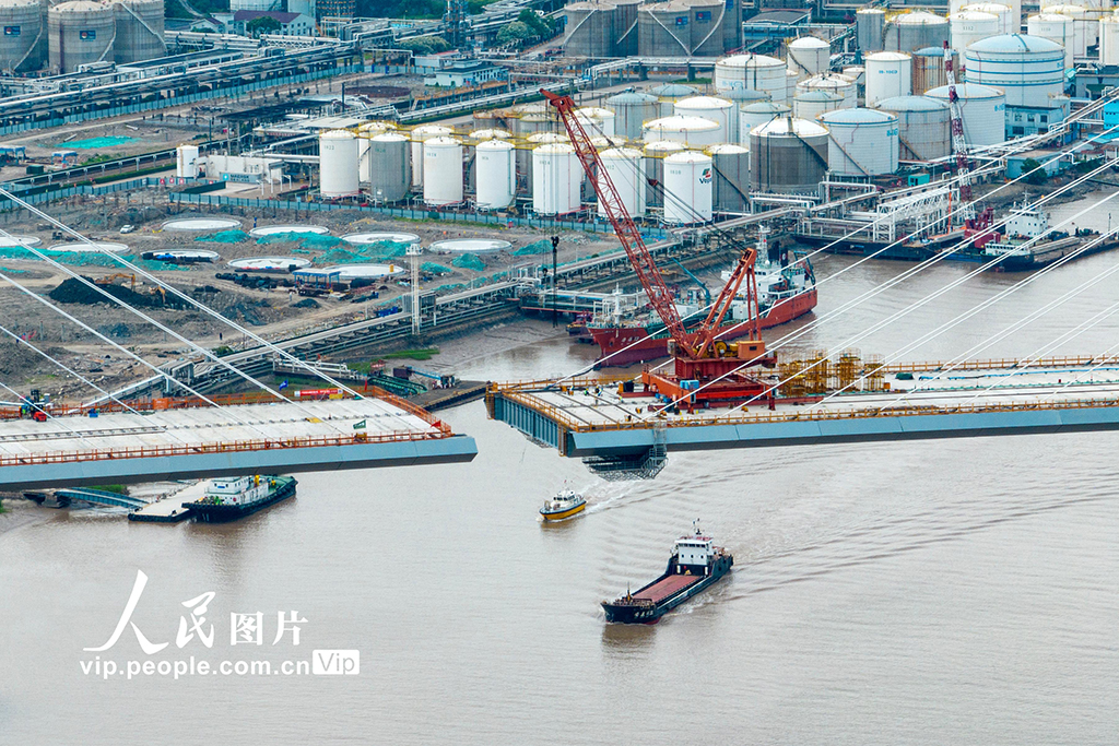 浙江宁波：甬江特大桥建设加速推进【2】