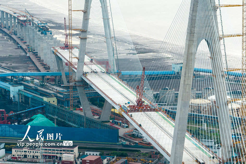 浙江宁波：甬江特大桥建设加速推进【5】